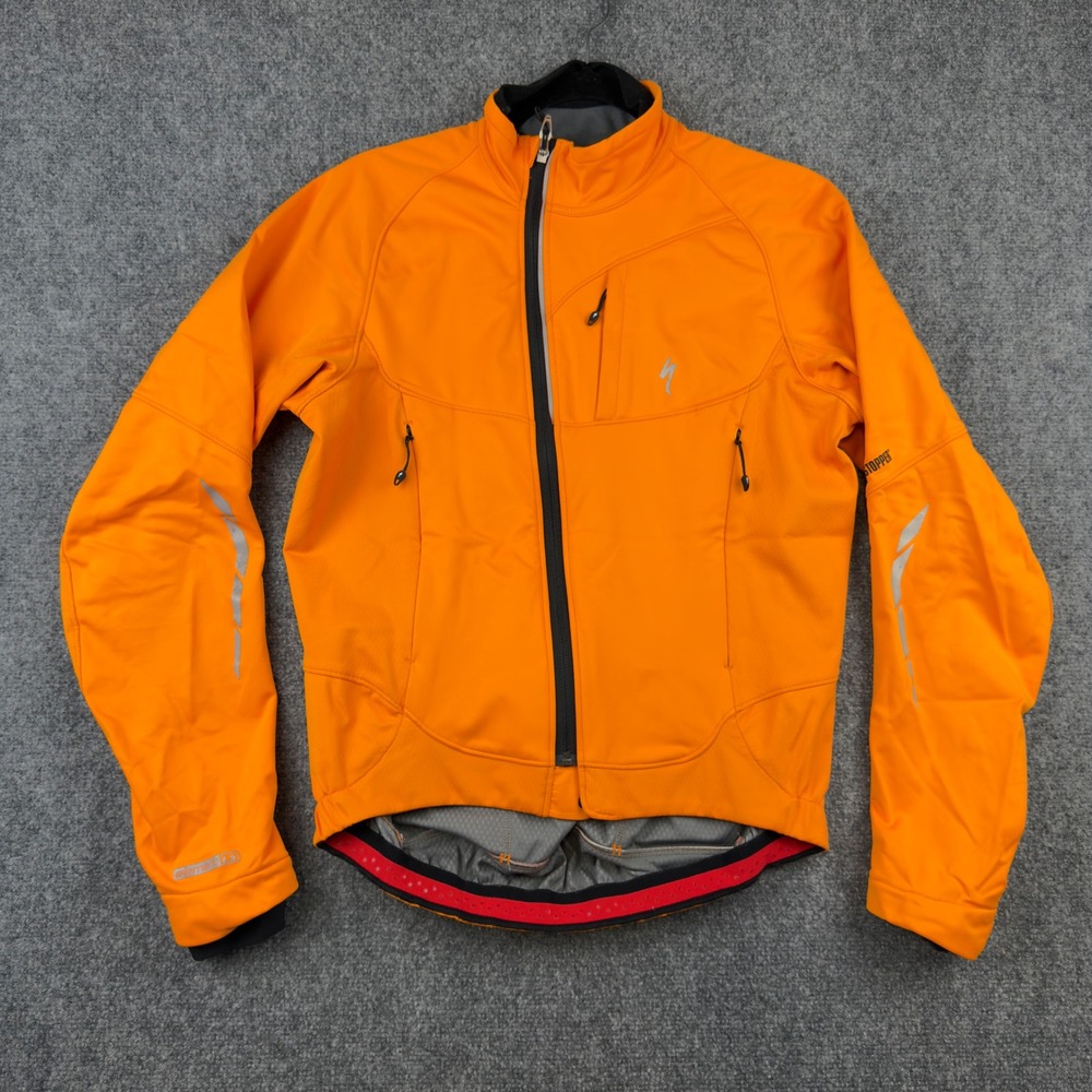 Specialized Element Windstopper Cycling Jacket Mens Small Orange Reflective Zip